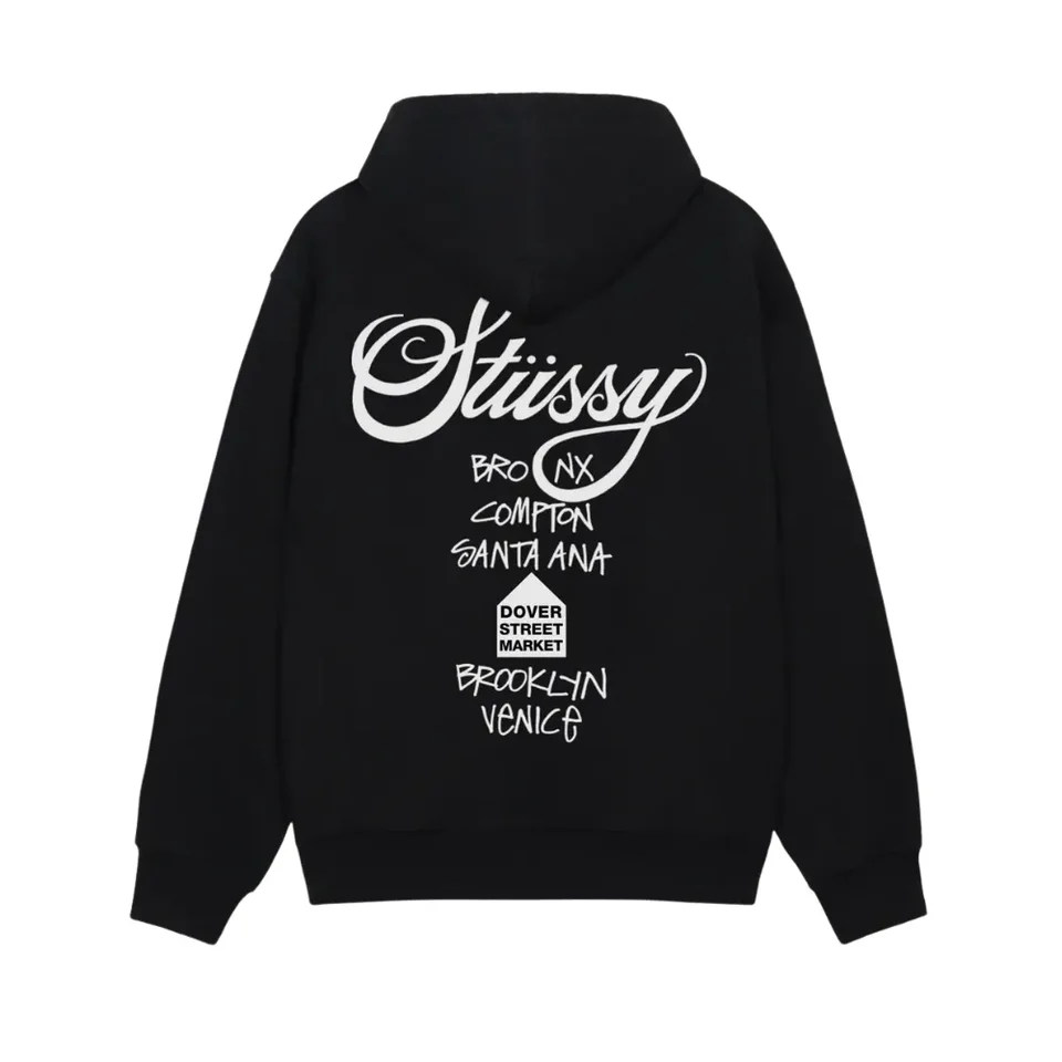 Stüssy Men's DSM World Tour Hoodie Black