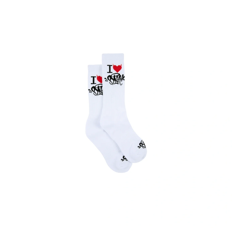 2PACK I Love Son Socks - White