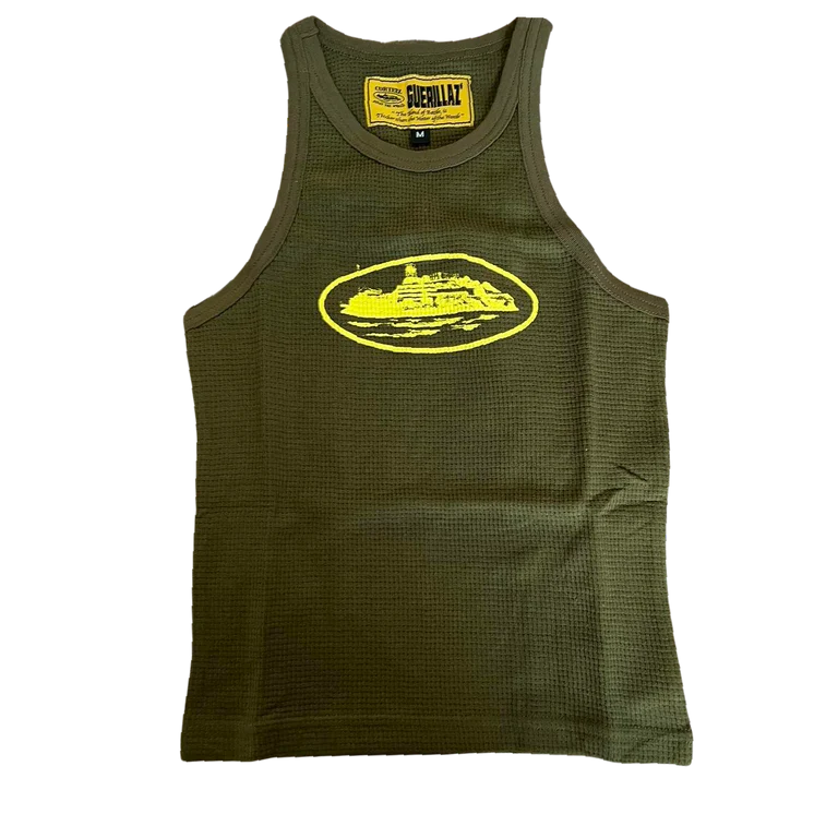 Corteiz Alcatraz Tank Top Khaki/Yellow