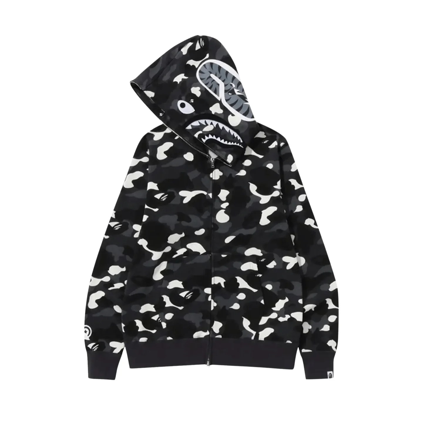 BAPE City Camo Shark Full Zip Hoodie Black
