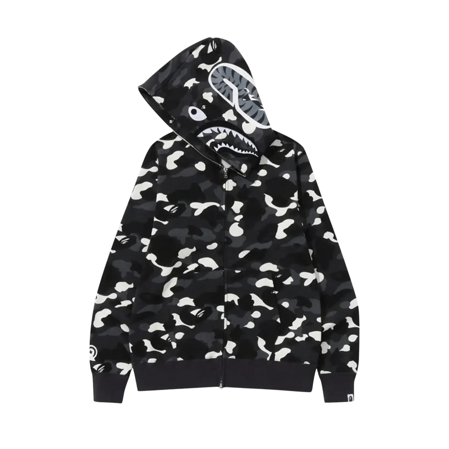 BAPE City Camo Shark Full Zip Hoodie Black