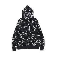 BAPE City Camo Shark Full Zip Hoodie Black