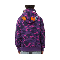 BAPE ABC Color Camo Shark Full Zip Hoodie Purple