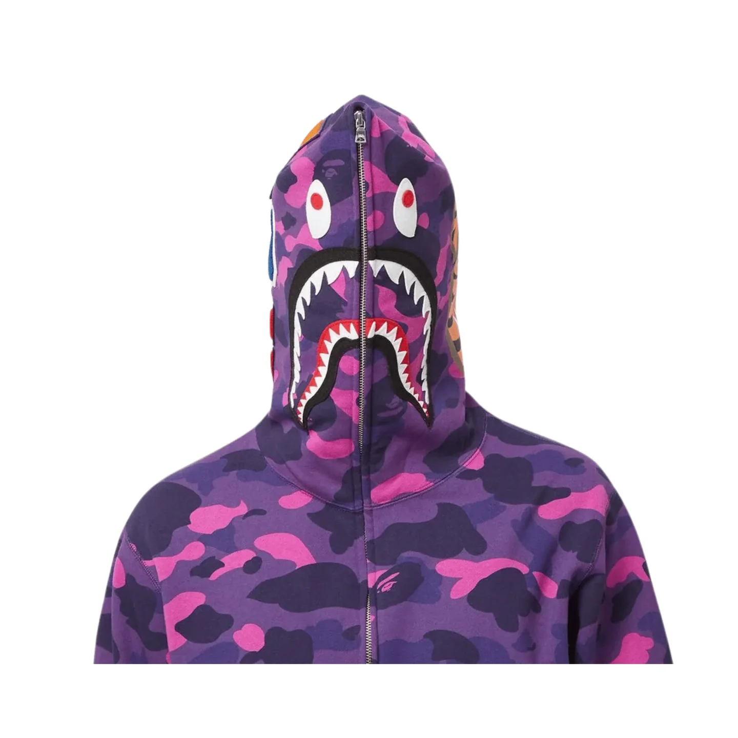 BAPE ABC Color Camo Shark Full Zip Hoodie Purple
