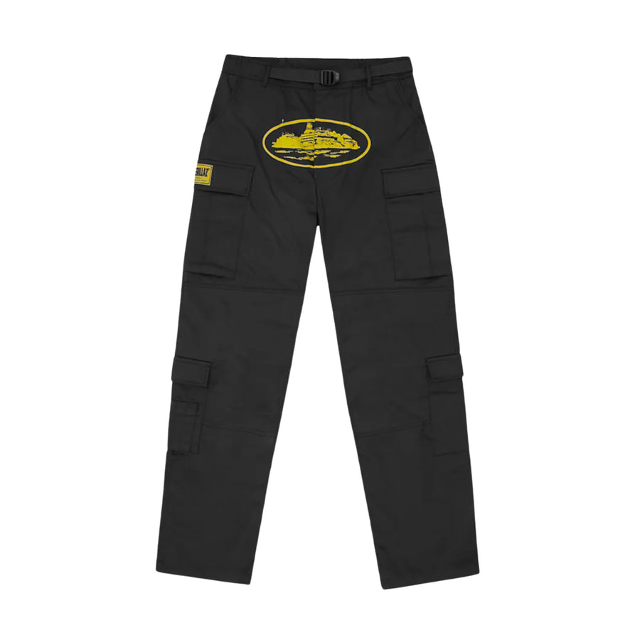 Corteiz Guerillaz Cargo Pants Black/Yellow