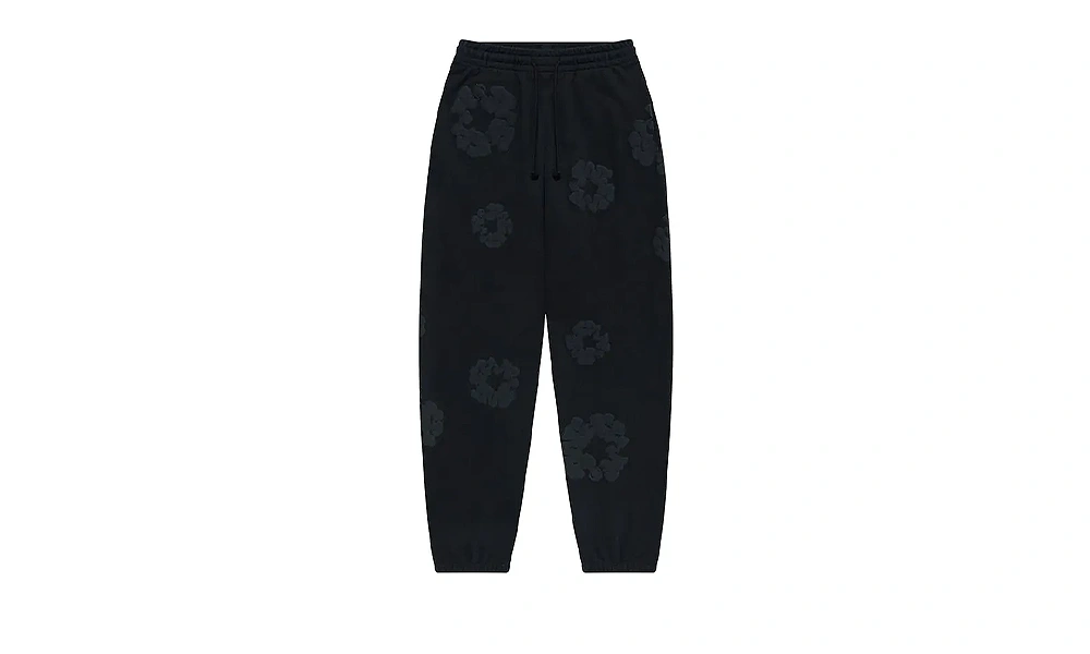 Denim Tears Cotton Wreath Black Monochrome Sweatpants