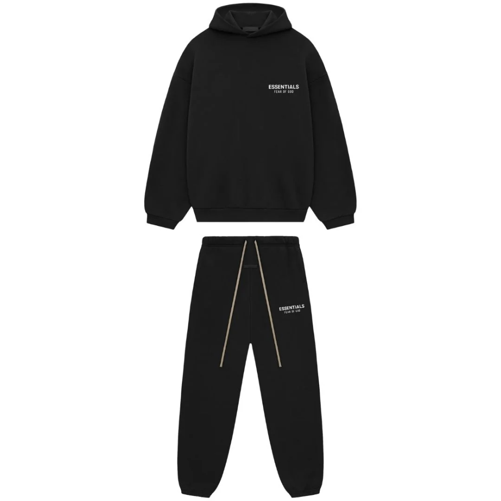 Essentials Fleece Tracksuit Black