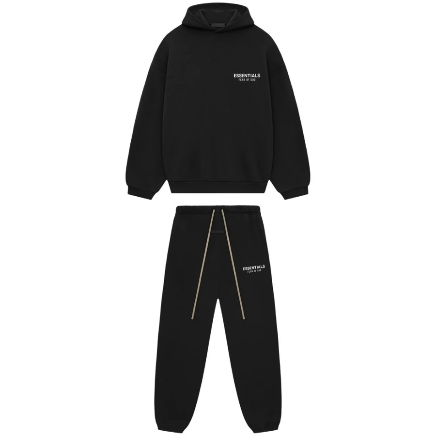 Essentials Fleece Tracksuit Black