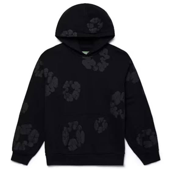 Denim Tears Cotton Wreath Black Monochrome Hoodie
