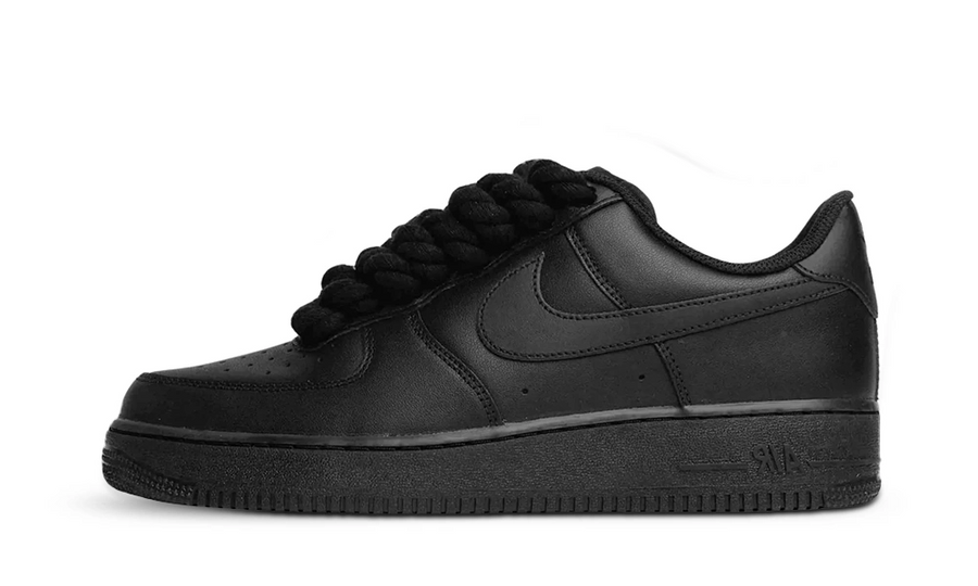 Nike Air Force 1 Low Black Rope Laces Black