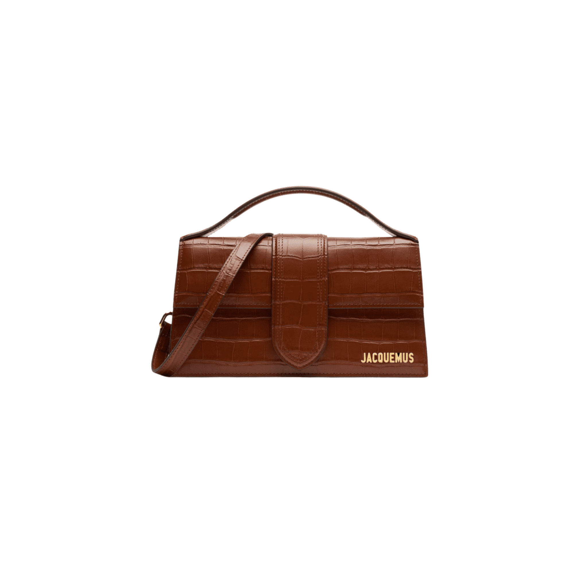 Jacquemus The Large Bambino Brown Croco bag