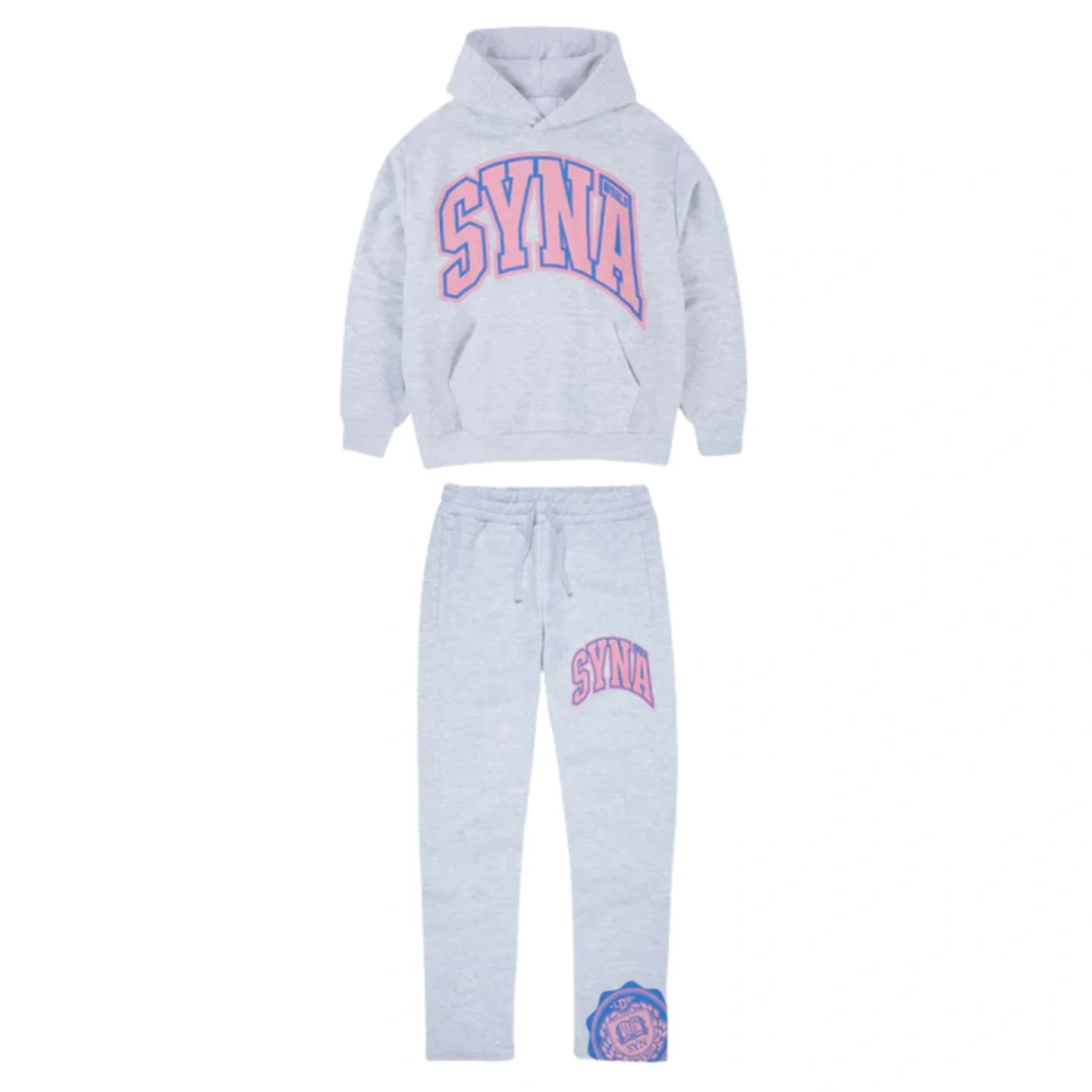 SynaWorld College Tracksuit Set - Grey/Pink