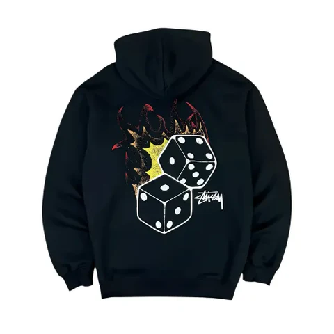 Stussy Fire Dice Hoodie Black
