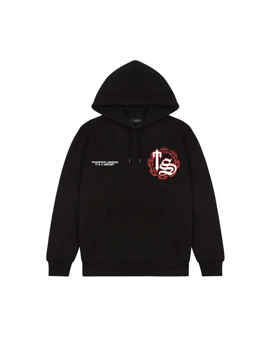 Trapstar Chain Script Hoodie (Black/Red)