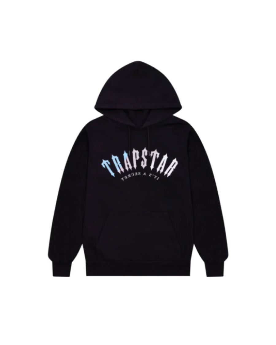 Trapstar Decoded Print Hoodie (Black/Light Blue)