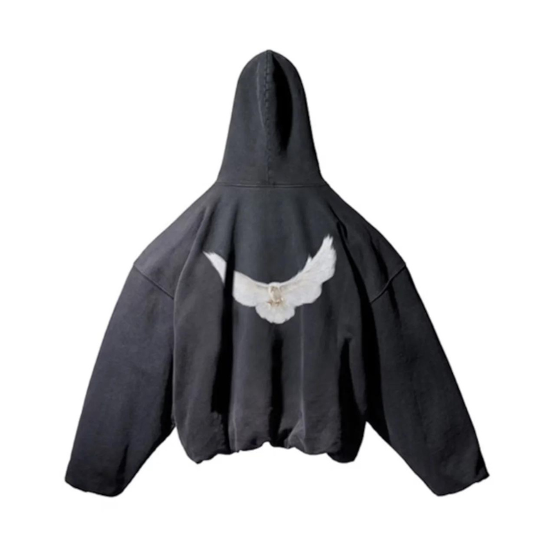 YeezyxGap Engineered by Balenciaga Dove Washed Black Hoodie LAA