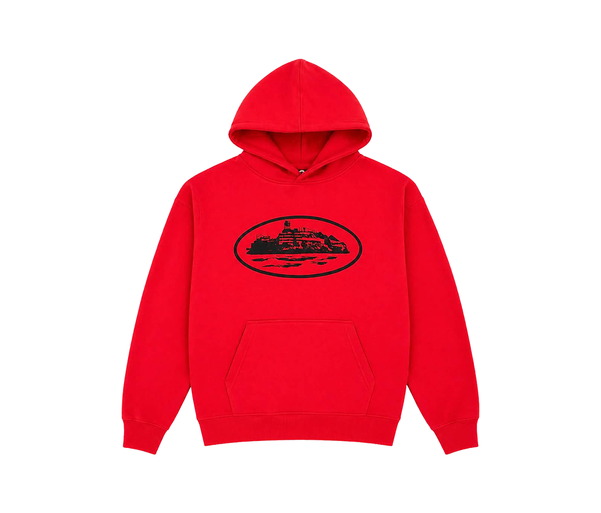 Corteiz Alcatraz Red/Black Hoodie