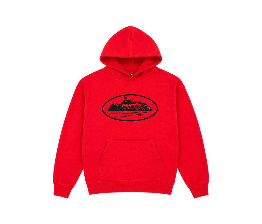 Corteiz Alcatraz Red/Black Hoodie