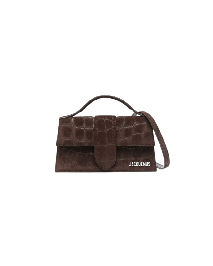 Jacquemus Le Bambino Mini Croco Dark Brown Bag