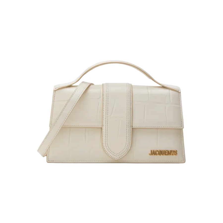 Jacquemus The Large Bambino Light Ivory Croco bag
