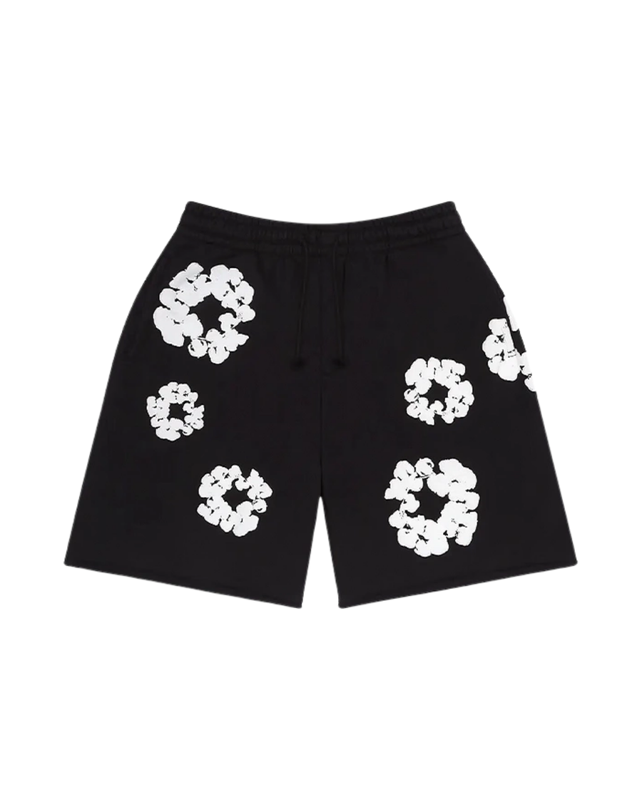 Denim Tears The Cotton Wreath Black Sweat Shorts