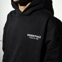 Essentials Black Fleece Hoodie