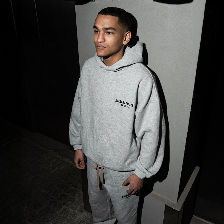 Essentials Fleece Tracksuit Light Heather Grey