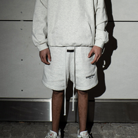 Essentials Light Oatmeal Hoodie + Shorts Set