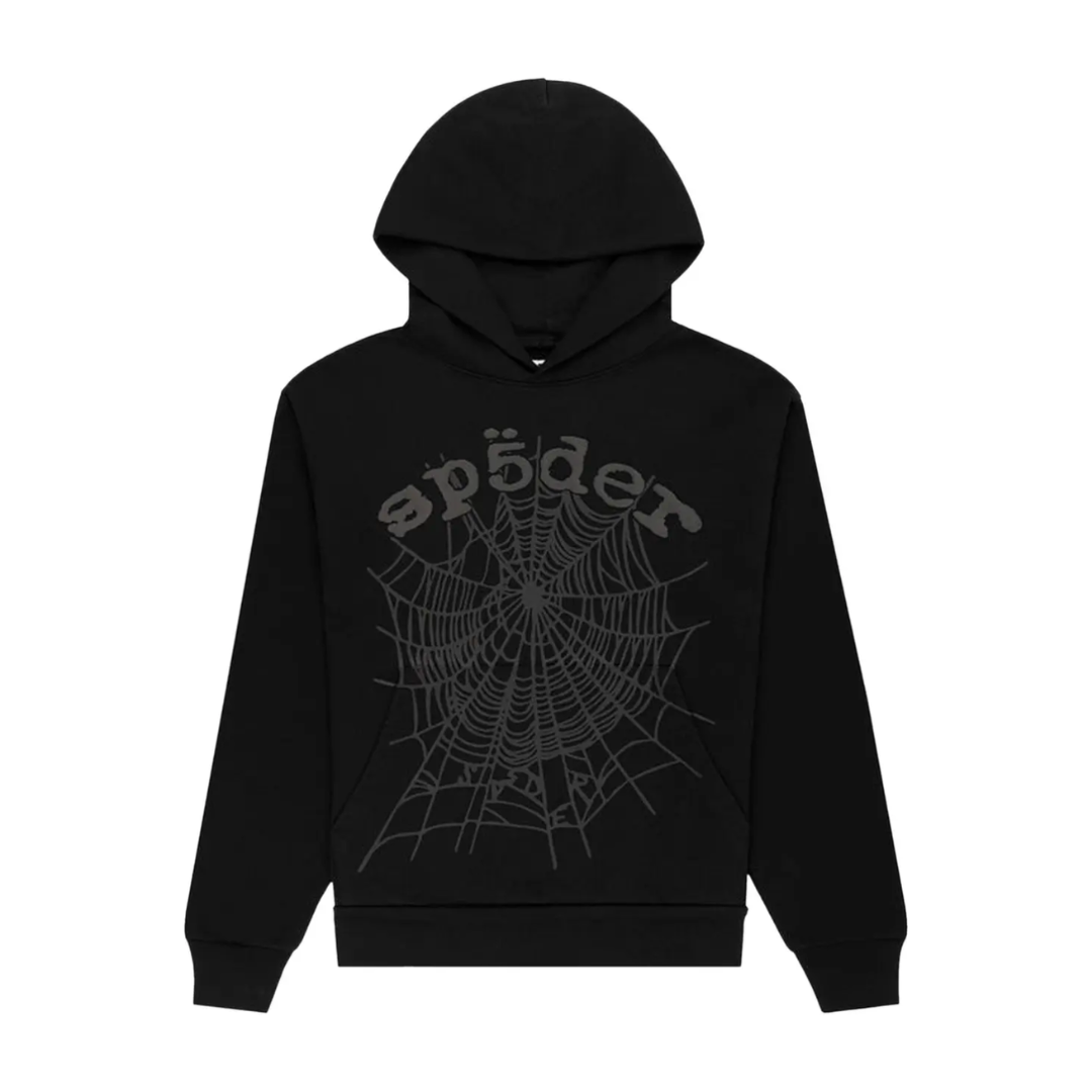 Sp5der Phantom Web Hoodie Black