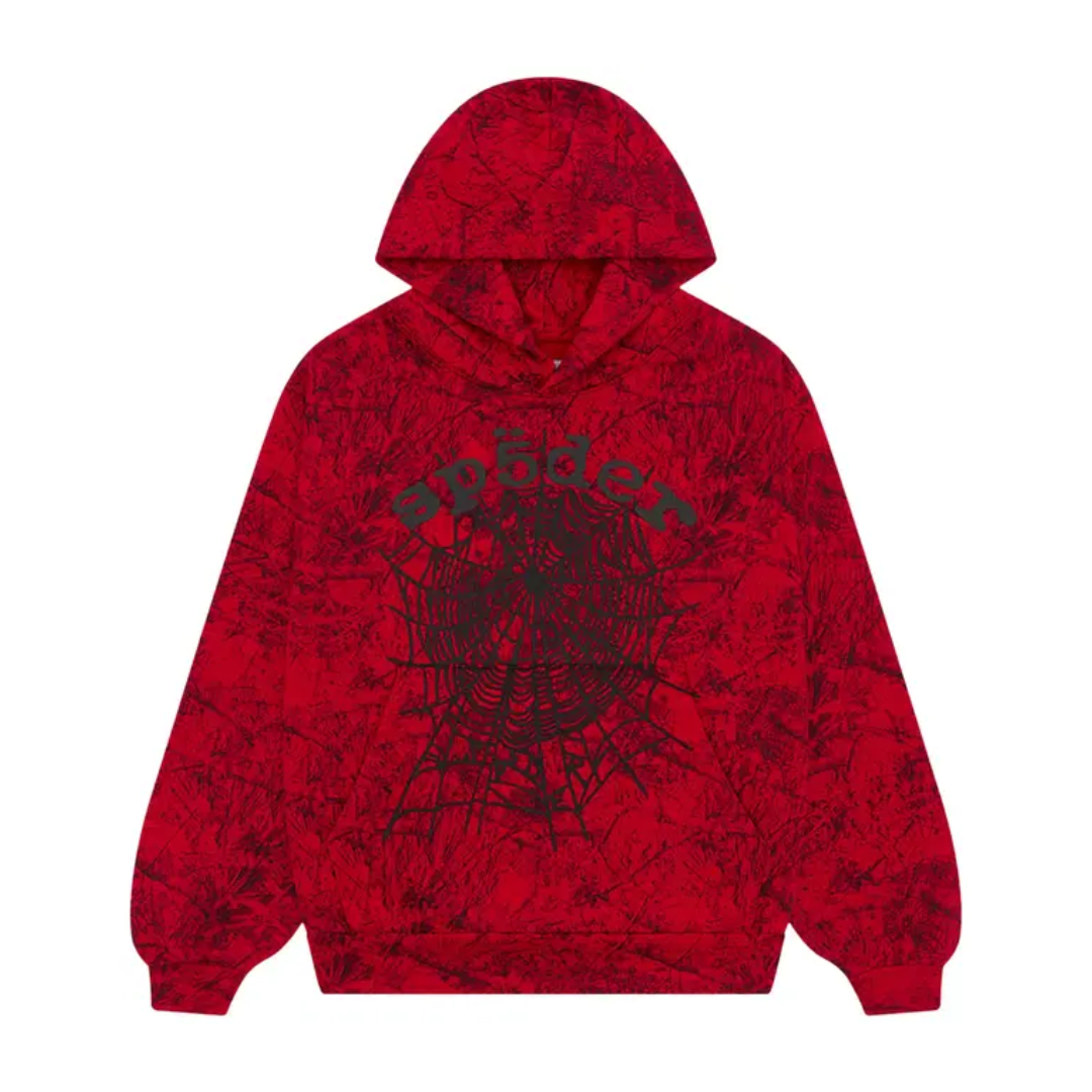 Sp5der OG Tree Camo Hoodie 'Red'