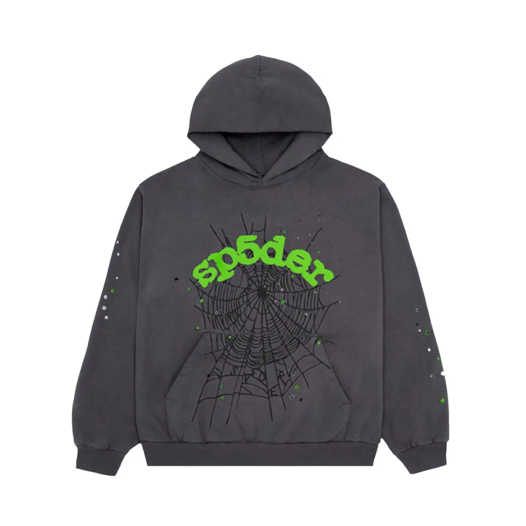 Sp5der Wait Web Hoodie Slate Grey