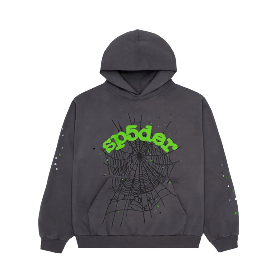 Sp5der Wait Web Hoodie Slate Grey