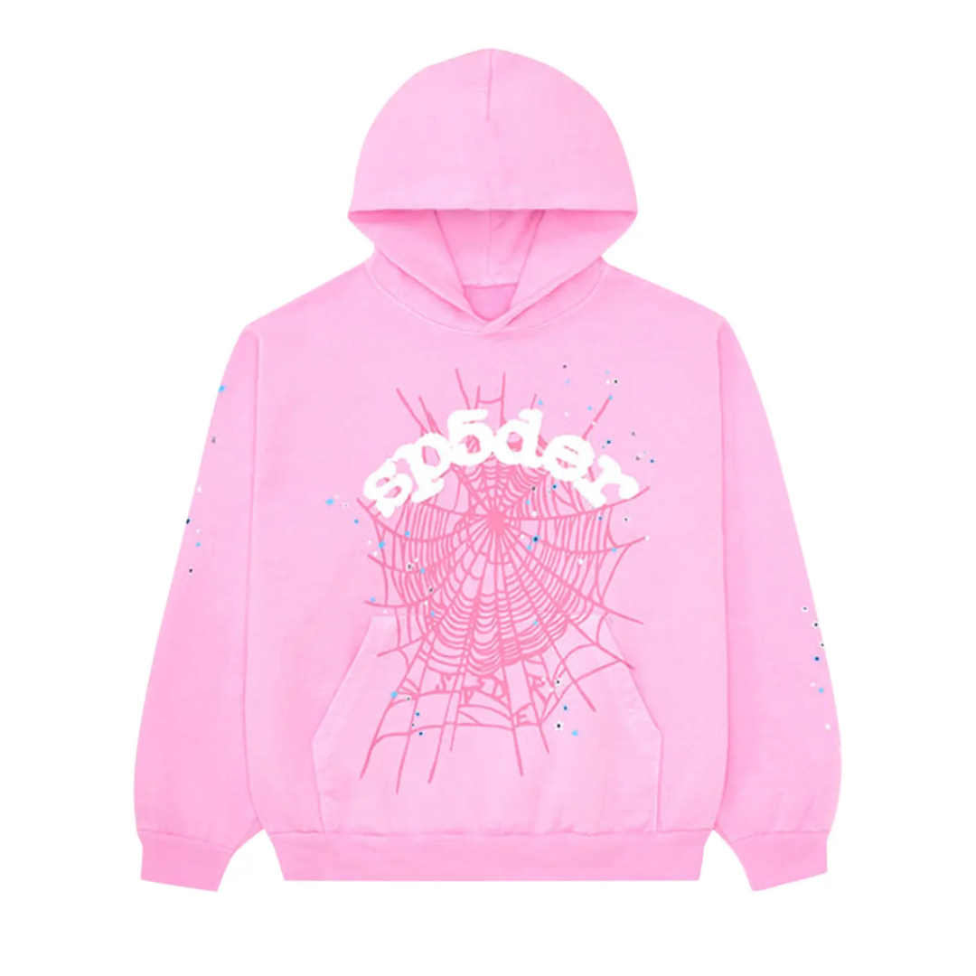 Sp5der OG Web Hoodie Pink