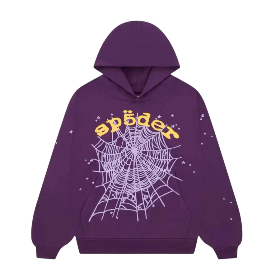 Sp5der Star OG Web V2 Hoodie Purple