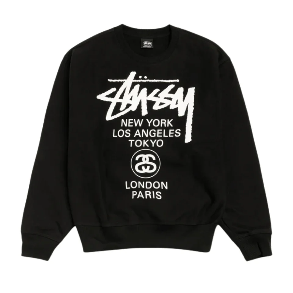 Stussy World Tour Crewneck Black