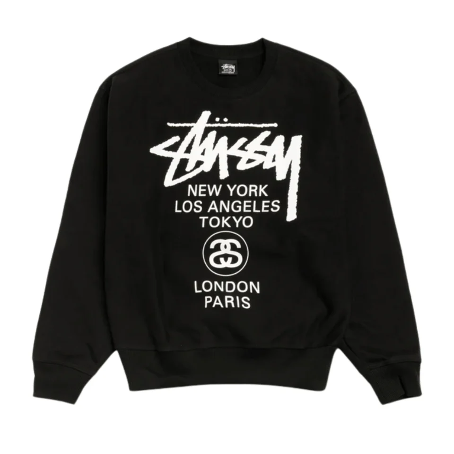 Stussy World Tour Crewneck Black