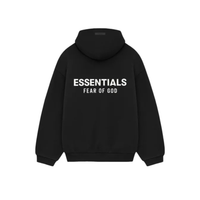Essentials Black Fleece Hoodie