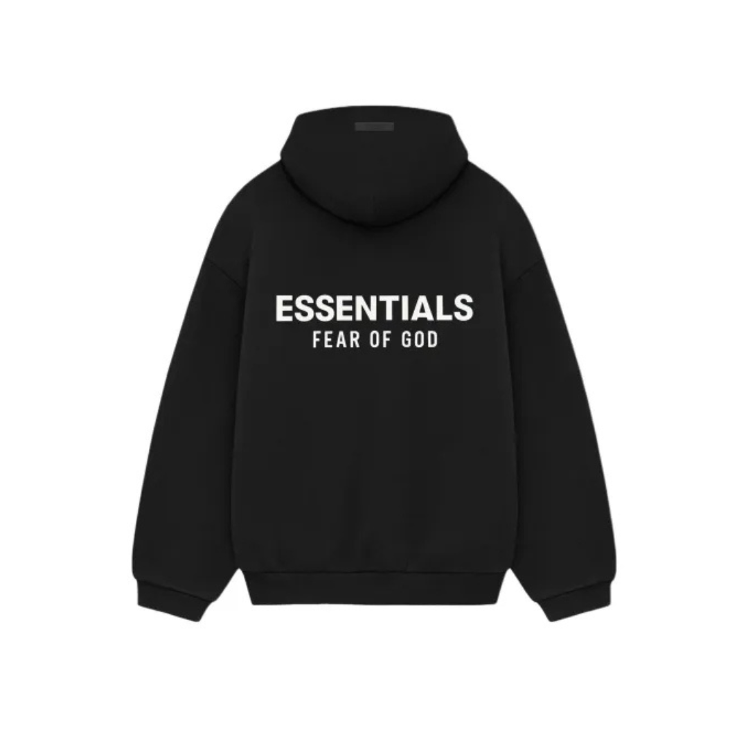 Essentials Black Fleece Hoodie