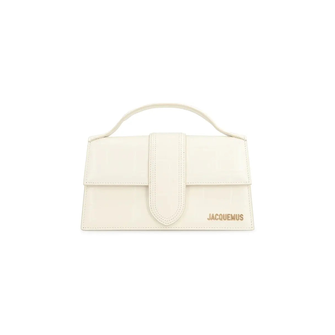 Jacquemus The Large Bambino Light Ivory Croco bag