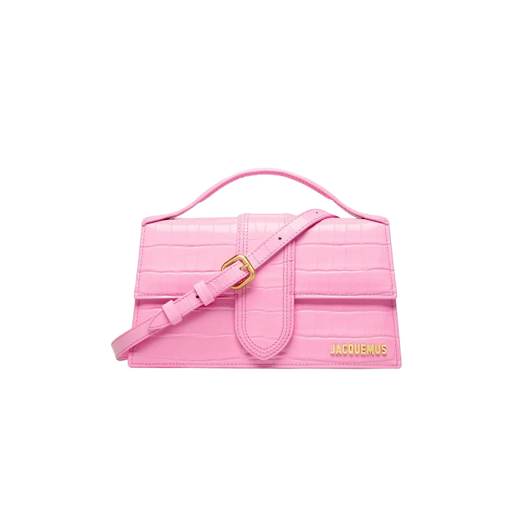 Jacquemus The Large Bambino Croco Pink Bag